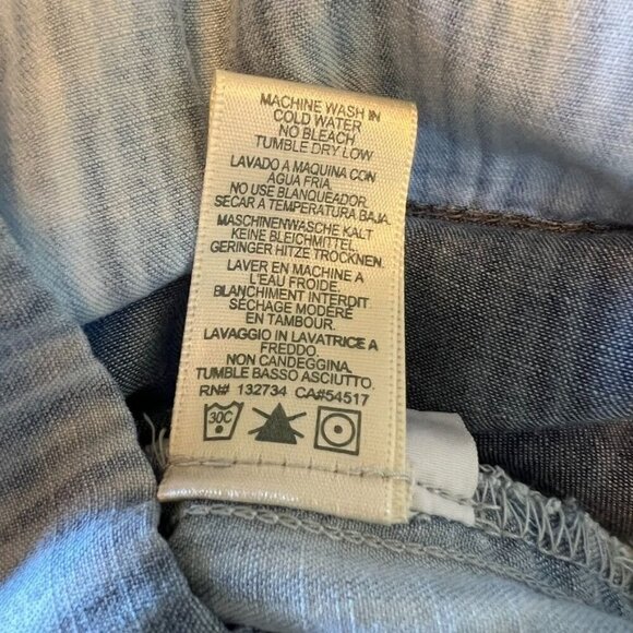 Cloth & Stone Anthropologie Collared Piper Blue and White Striped and Bleached C - Picture 10 of 10